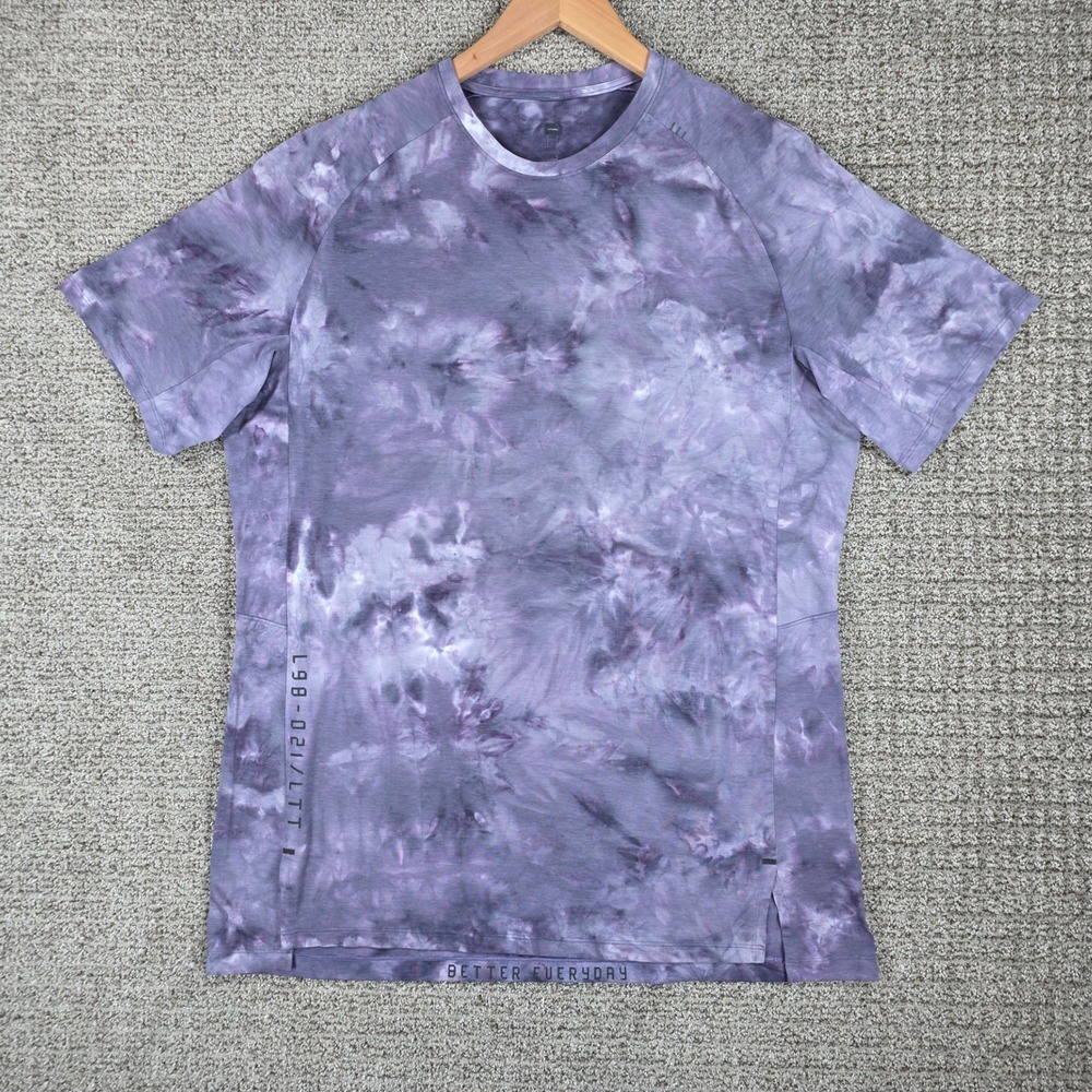 Lululemon Always Agile Short Sleeve Shirt Purple Tie Dye XL